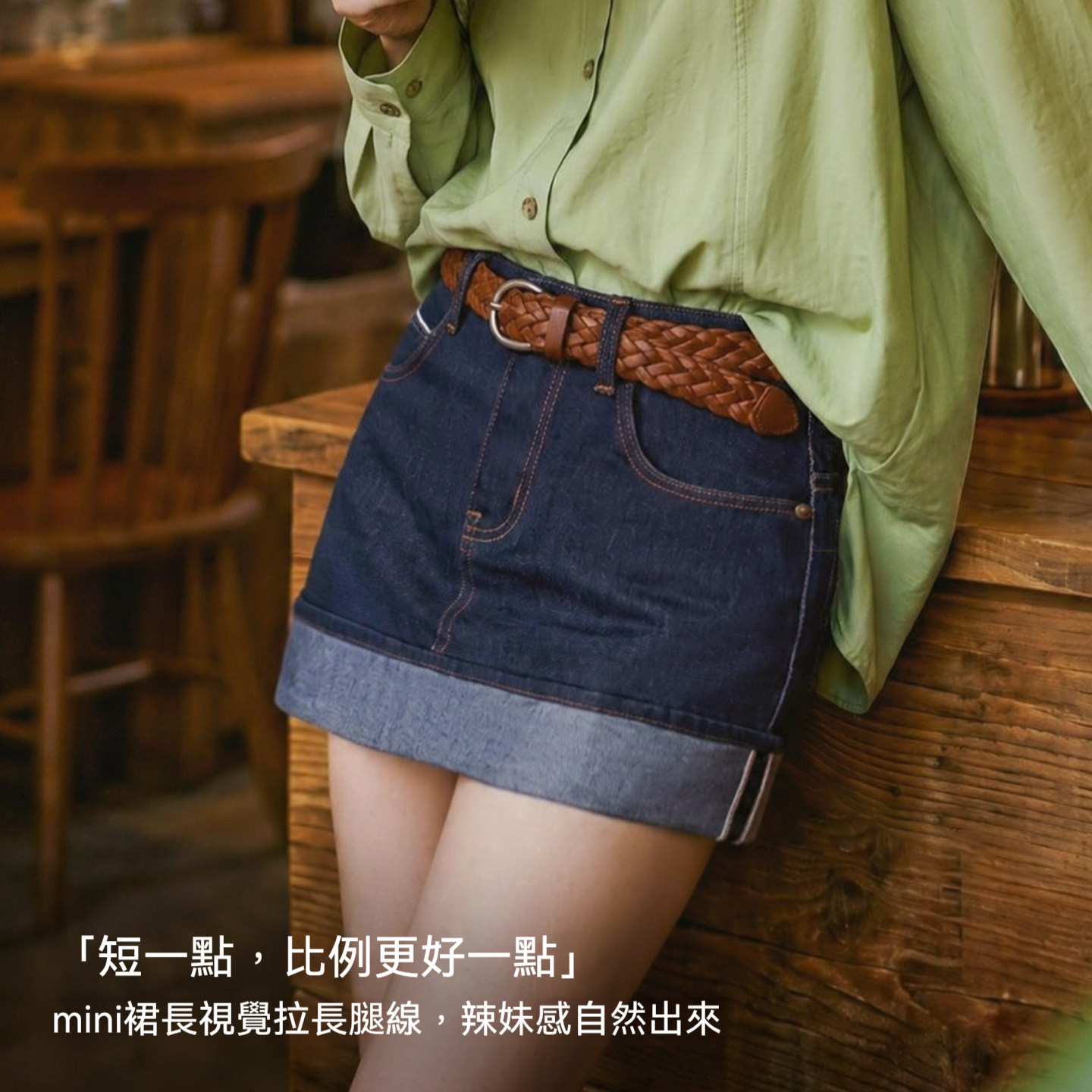 赤耳丹寧藍色a字小個子顯瘦防走光包臀牛仔半身短裙褲女士夏