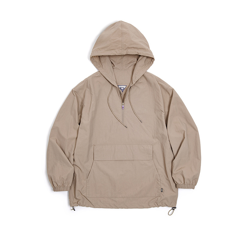 山系戶外半拉鍊連帽夾克衛衣運動風寬鬆休閒套頭外套男春-Retro's Wear