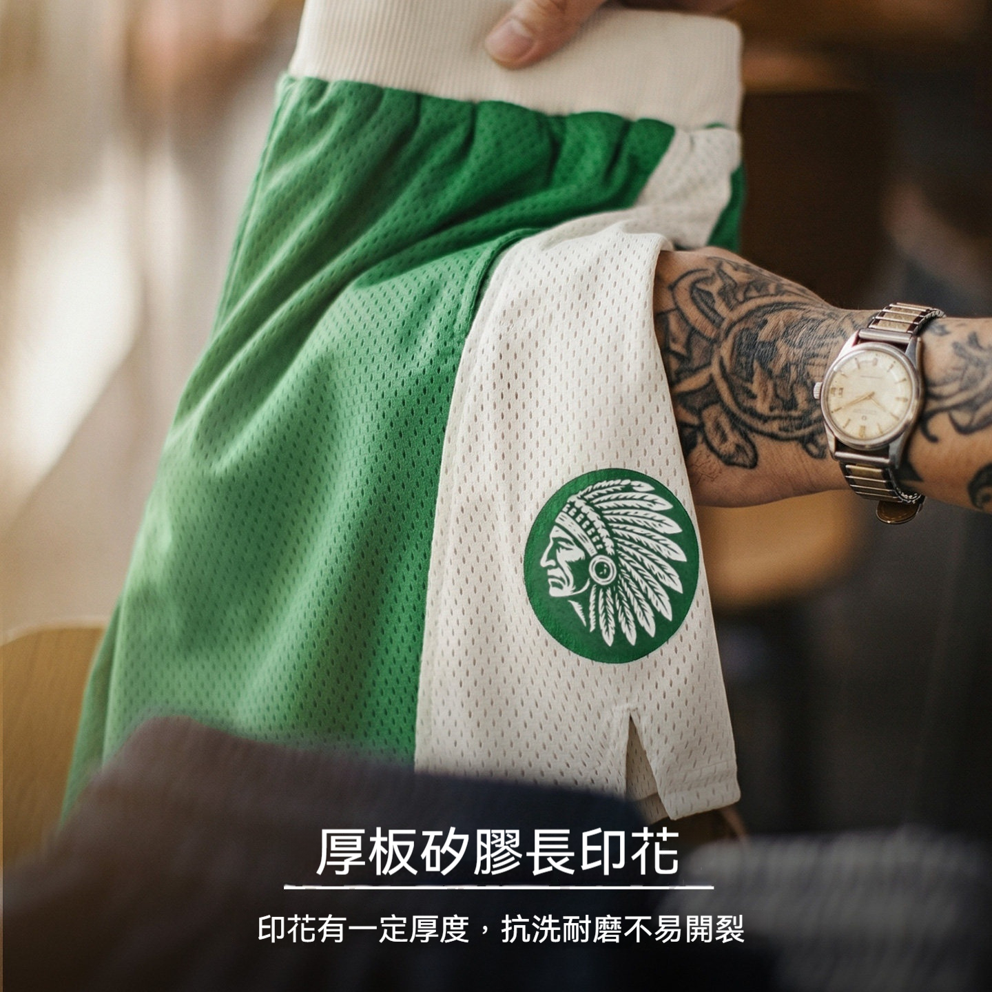 美式復古網眼運動健身訓練透氣短褲寬鬆籃球五分褲男士夏