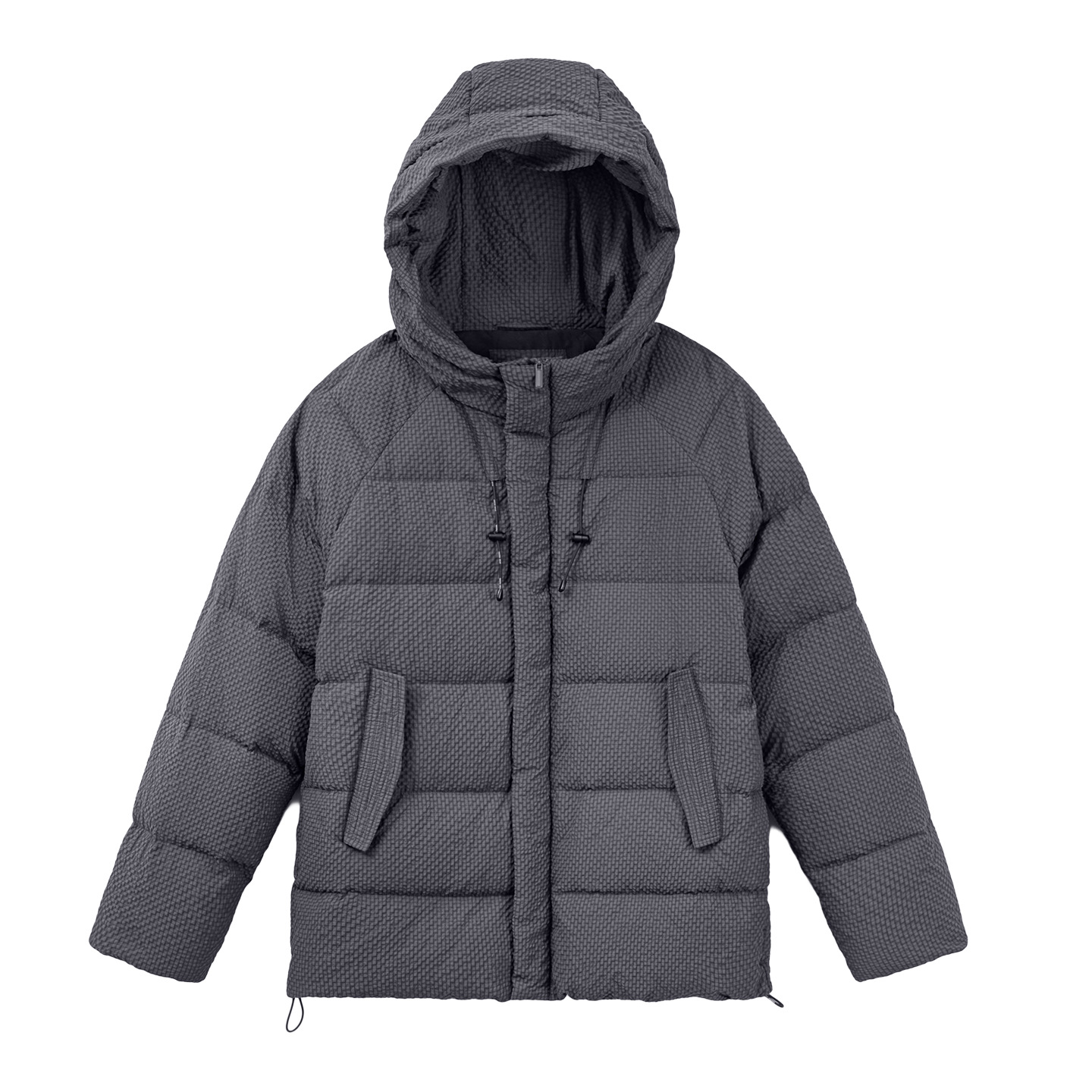 美式泡泡紗羽絨服90白鴨絨高蓬鬆度肌理感連帽外套男秋冬