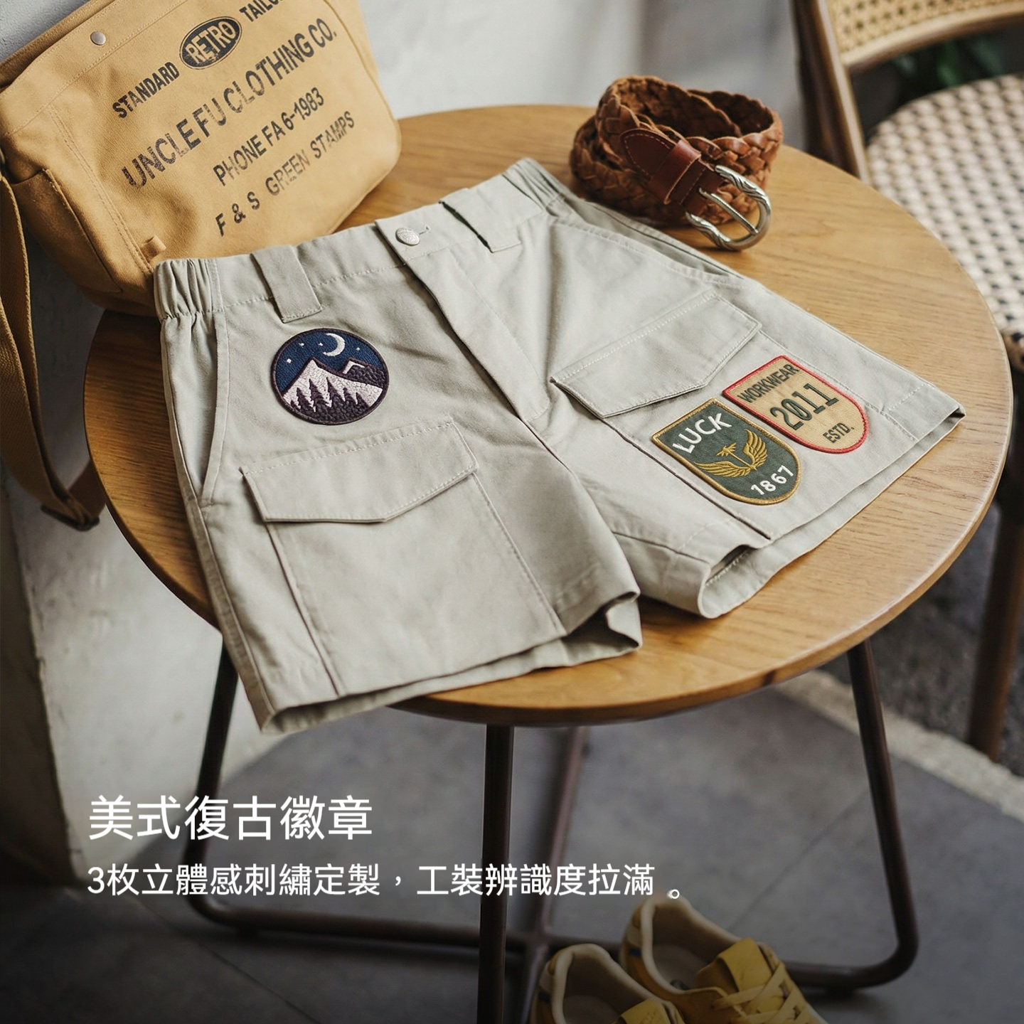 美式復古四分A字版直筒顯瘦可外穿休閒工裝短褲女士熱褲夏季