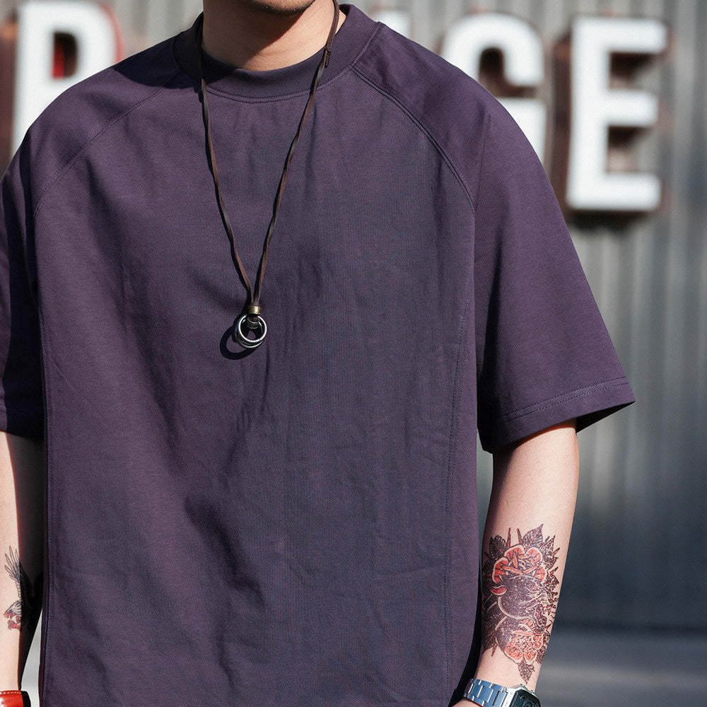 美式休閒索羅娜凉感防曬短袖T恤男透氣抗菌插肩袖體恤夏