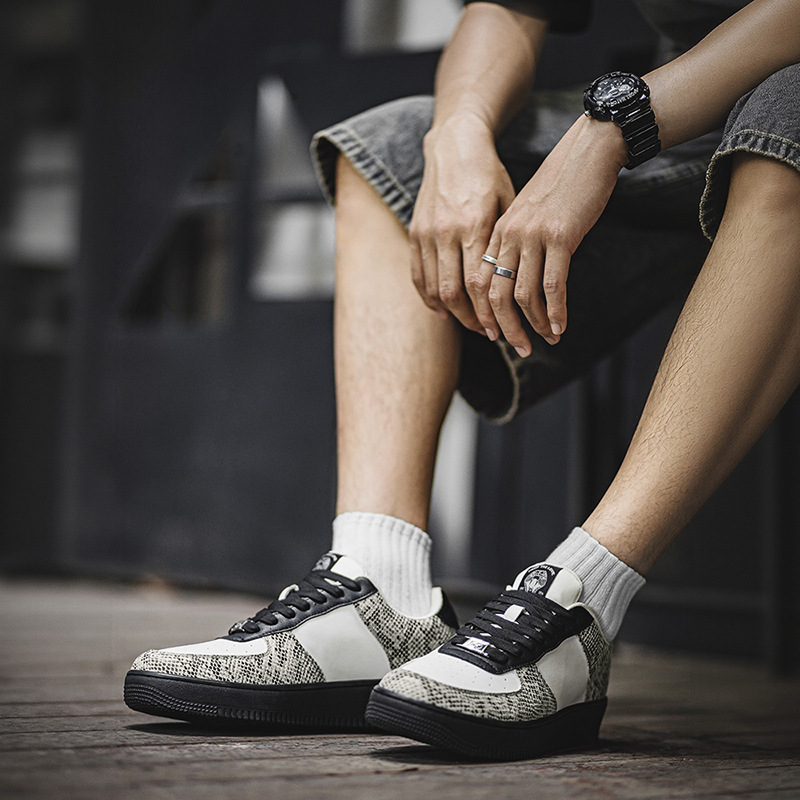 靈蛇系列空軍板鞋男鞋2025秋季新款厚底運動休閒鞋百搭潮鞋子