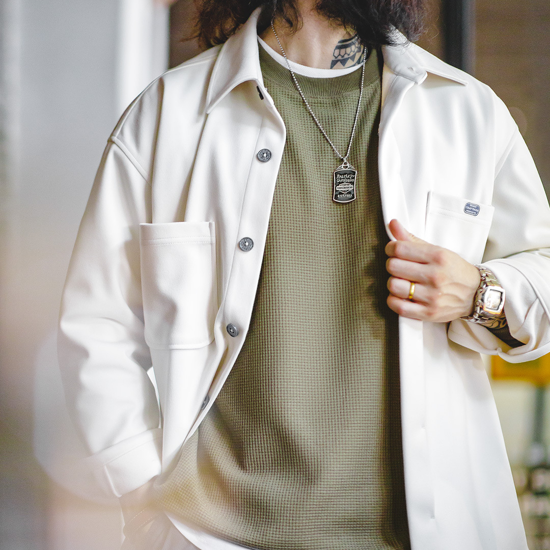 马登工装 美式休闲华夫格长袖T圆领魔术贴叠穿卫衣男秋-Retro's Wear