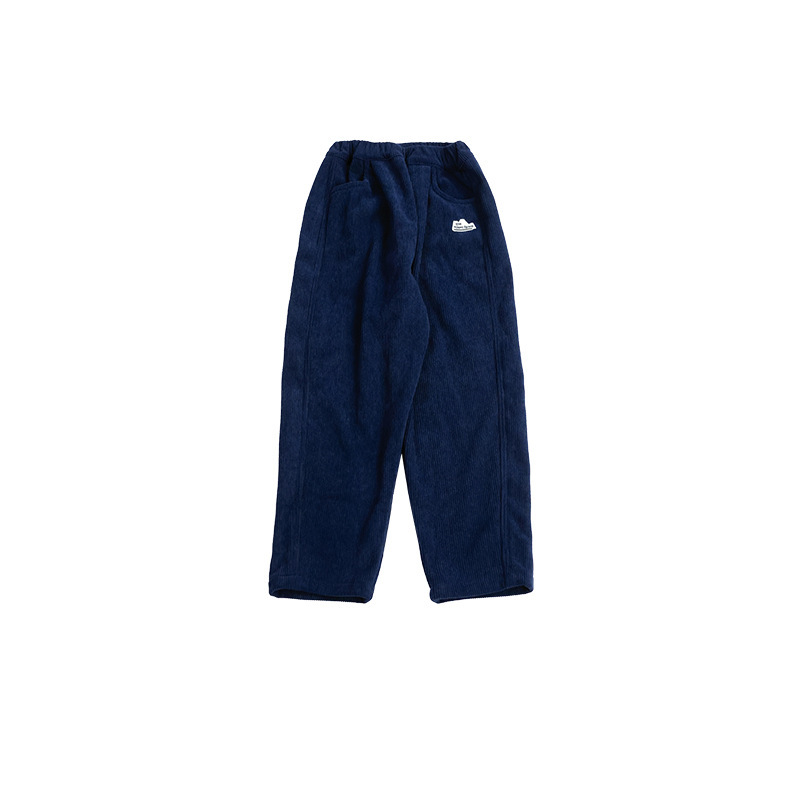 兒童燈芯絨長褲2025冬季新款男童復古純色直筒褲保暖大童童裝褲子