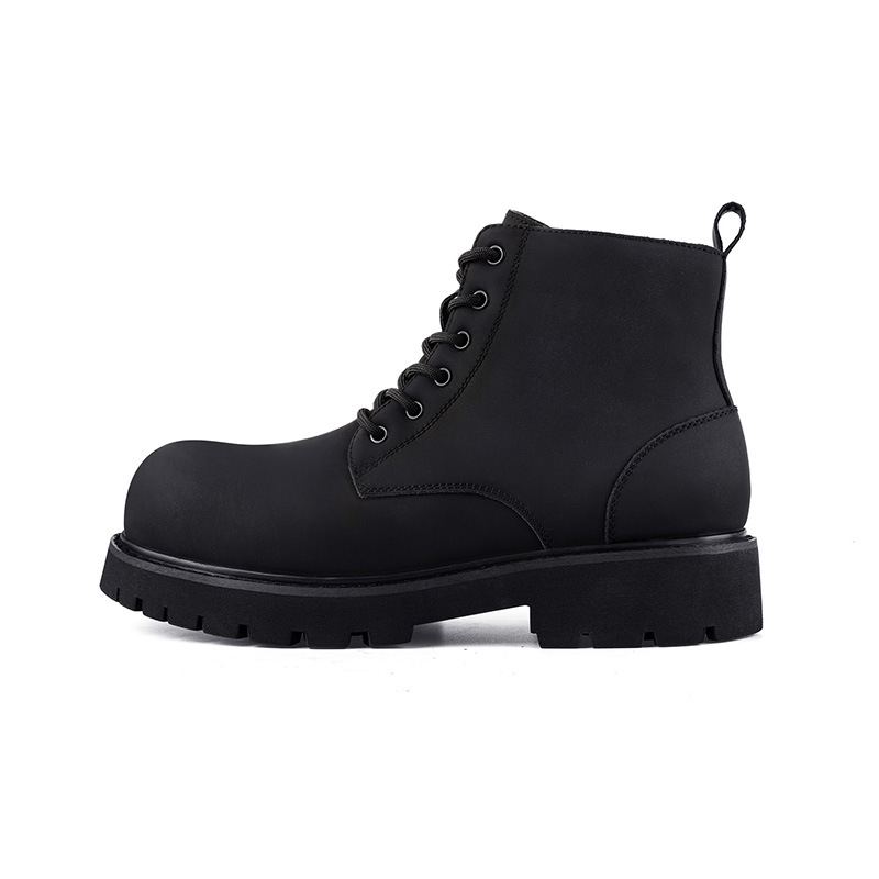 米奇馬丁靴男鞋2025秋季新款圓頭厚底高幫工裝靴百搭中幫靴子