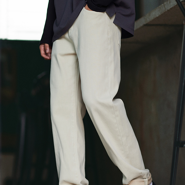 春秋美式復古白色牛仔褲男2025秋季新款cleanfit微寬鬆直筒休閒褲