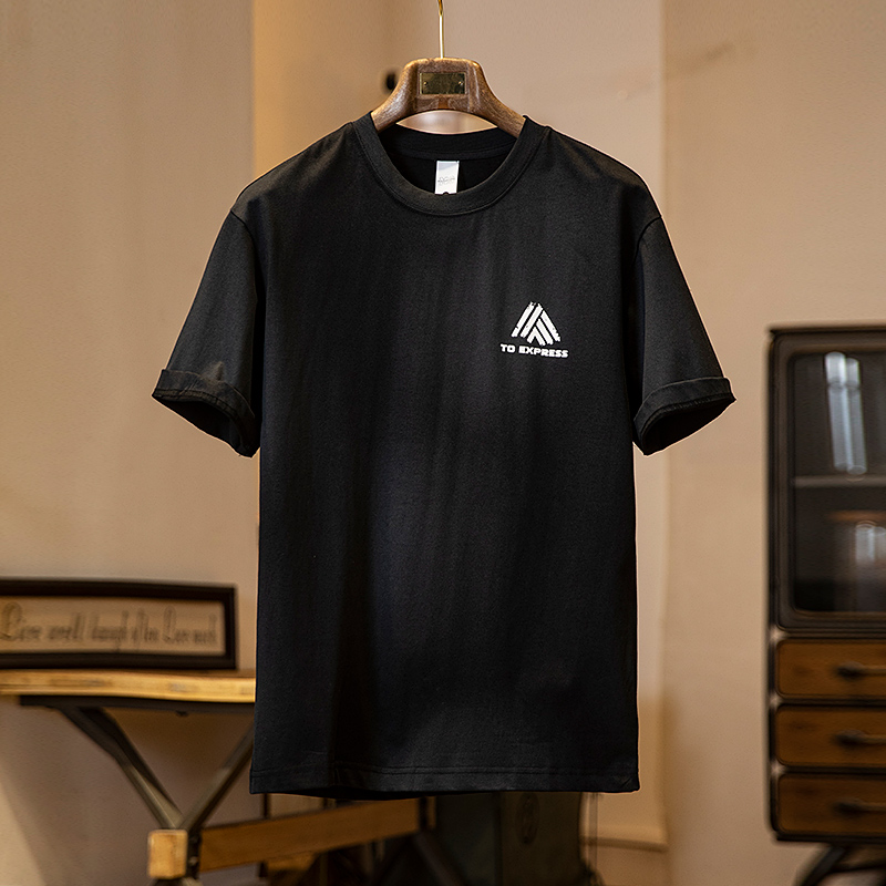 美式休閒印花短袖t恤男夏季2025新款純棉微寬鬆圓領上衣半袖男