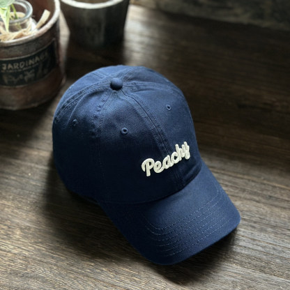 peachy字母軟頂棒球帽子男女休閒顯臉小鴨舌帽韓版防曬鴨舌帽