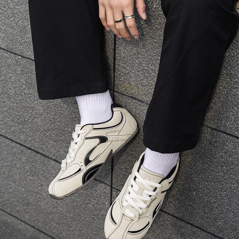 疾影賽車鞋男2025春季新款德訓鞋百搭運動板鞋復古休閒潮鞋子