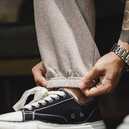 美式復古灰色刺繡衛褲男訓練運動長褲子秋男士休閒直筒