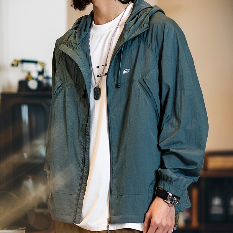 美式防曬衣男款夏季2025新款戶外防紫外線輕薄透氣連帽防曬服外套