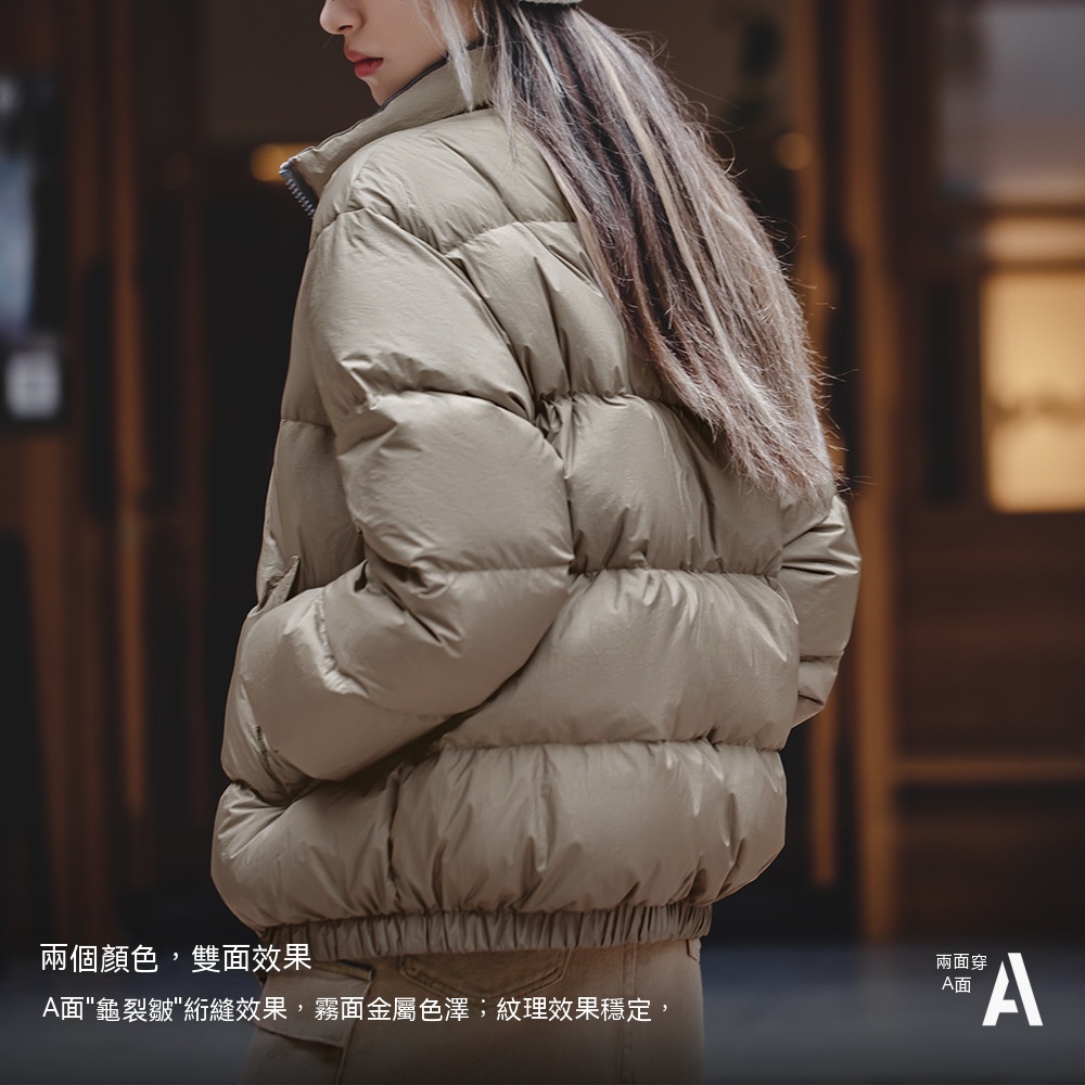 馬登女裝輕薄品牌羽絨服90絨雙面穿加厚外套冬季禦寒保暖面包服-Retro's Wear