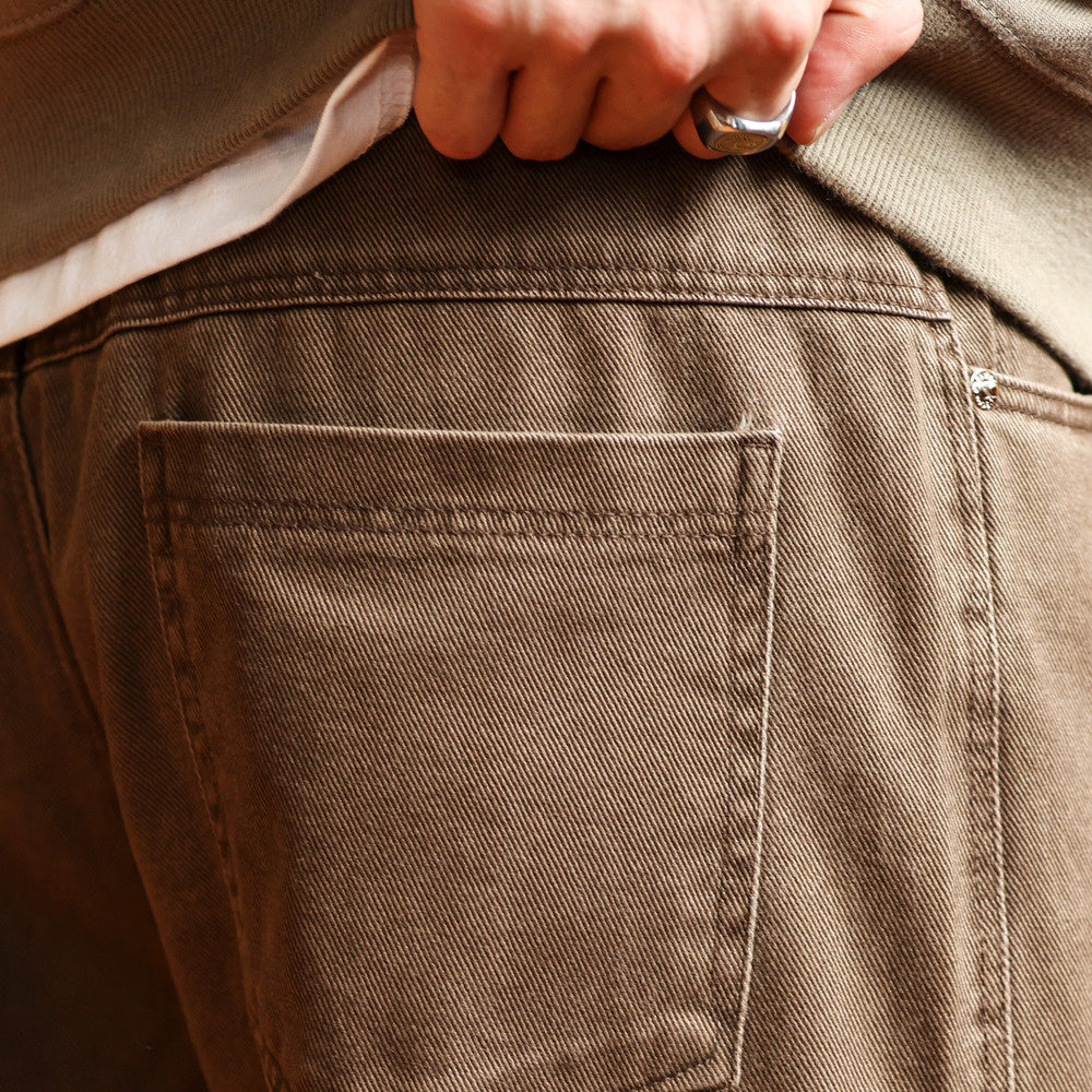 美式復古水洗重磅純棉休閒褲男款cleanfit基礎通勤直筒長褲-Retro's Wear