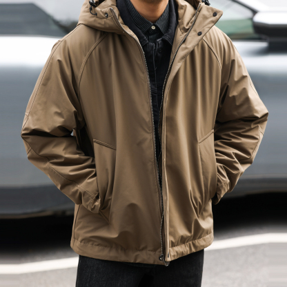 美式復古連帽都市休閒棉衣外套男寬鬆工裝防風保暖棉服