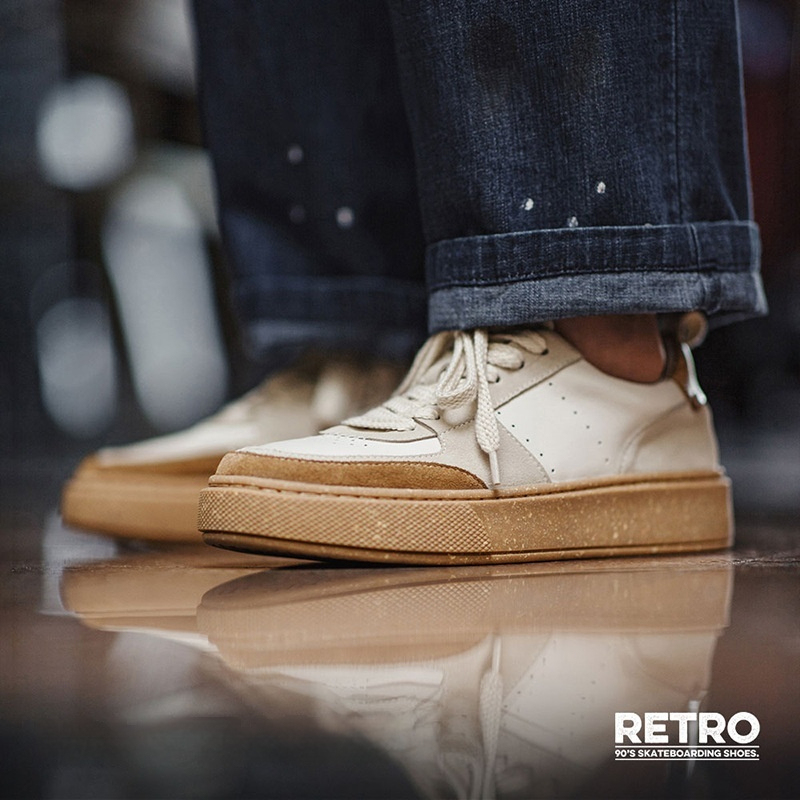 復古小眾板鞋夏新款低幫休閒透氣滑板鞋厚底增高百搭小白鞋男-Retro's Wear