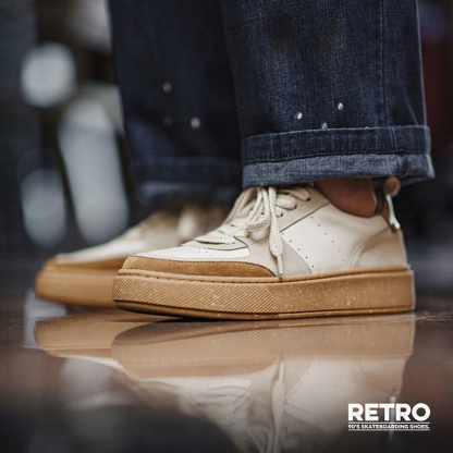 復古小眾板鞋夏新款低幫休閒透氣滑板鞋厚底增高百搭小白鞋男-Retro's Wear