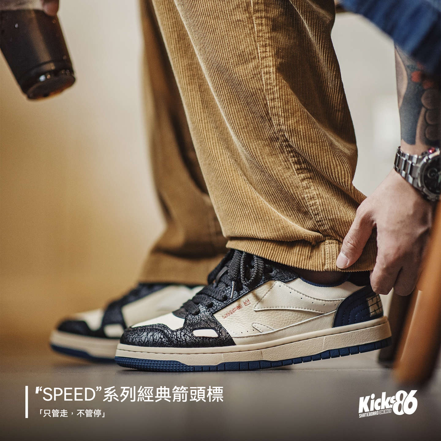 86滑板鞋男款2025新款復古低幫潮流百搭休閒鞋高街運動潮鞋子