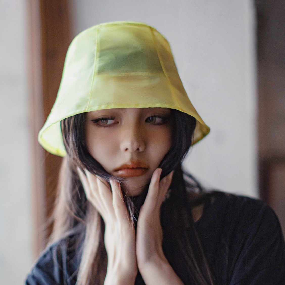 夏日鹅蛋黃遮陽可折疊漁夫帽2025密網紗風孔透氣便攜涼帽女
