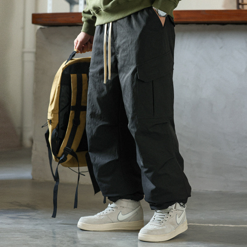 冬季戶外工裝羽絨褲男保暖運動側邊口袋設計美式休閒長褲子-Retro's Wear