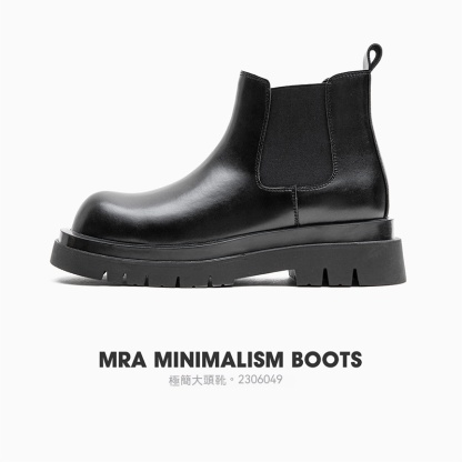 馬登男鞋 英倫風厚底馬丁靴中幫切爾西靴煙筒短靴復古靴子-Retro's Wear