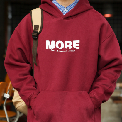 420g重磅安克拉紅色連帽衛衣男美式休閒字母印花帽衫