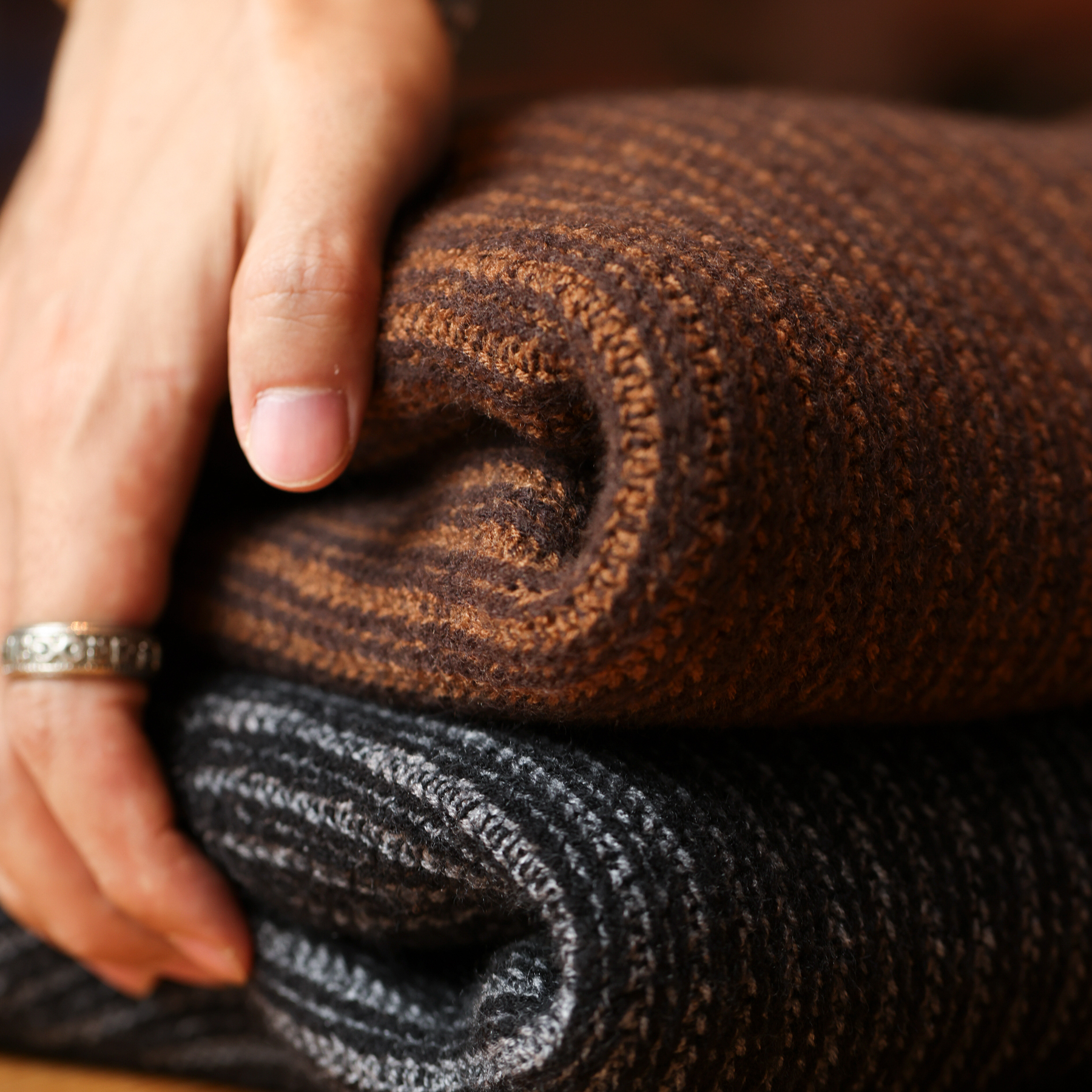 美式復古860g重磅半拉鍊翻毛衣男抗起球插肩袖POLO針織衫