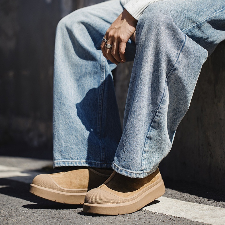 低幫雪地靴男款2025新款冬季加絨加厚保暖棉鞋麵包鞋厚底短靴