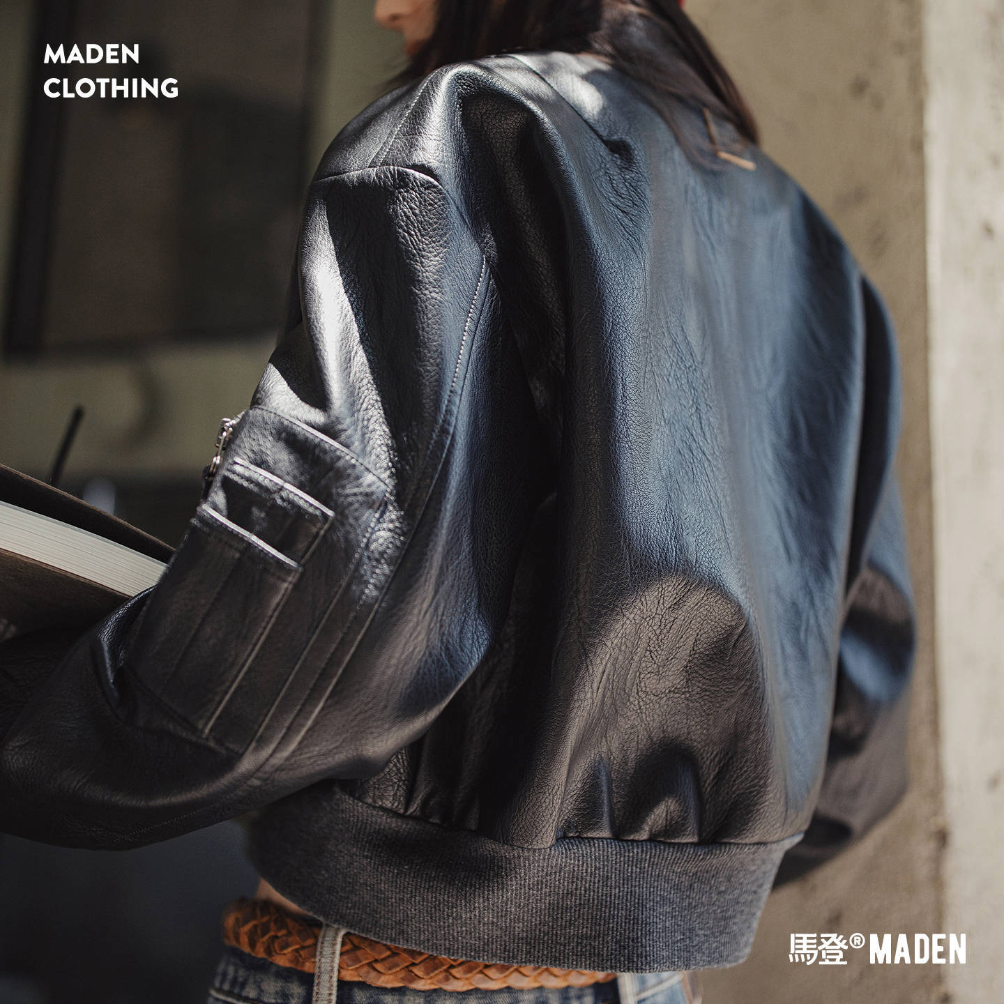 美式黑色飛行員棒球圓領短款版機車pu軟小皮衣夾克外套女士秋