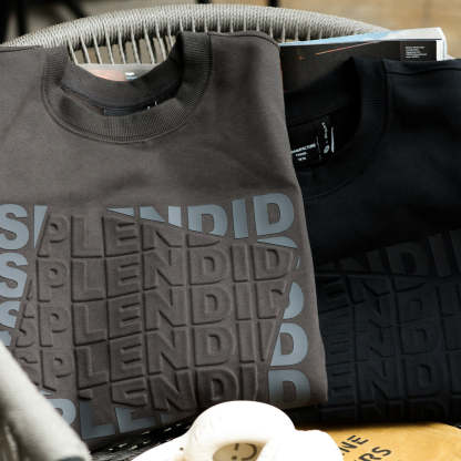 美式復古抓絨字母鋼印圓領衛衣男寬鬆480g重磅長袖休閒上衣-Retro's Wear