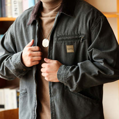 美式經典J97底特律工裝夾克男石磨水洗380g重磅帆布獵裝外套-Retro's Wear