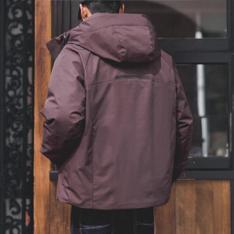 科技三防90白鵝絨工裝羽絨服男2025冬季新款戶外保暖防寒連帽外套