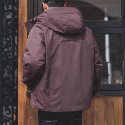 科技三防90白鵝絨工裝羽絨服男2025冬季新款戶外保暖防寒連帽外套