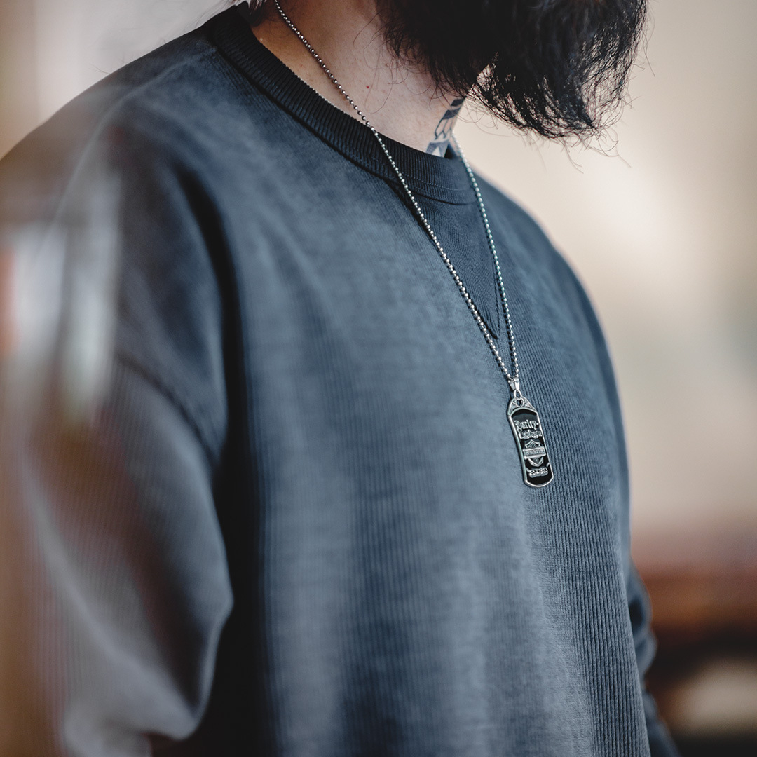 马登工装 美式复古重磅雪尼尔卫衣圆领基础款抗皱打底长袖T恤男秋-Retro's Wear