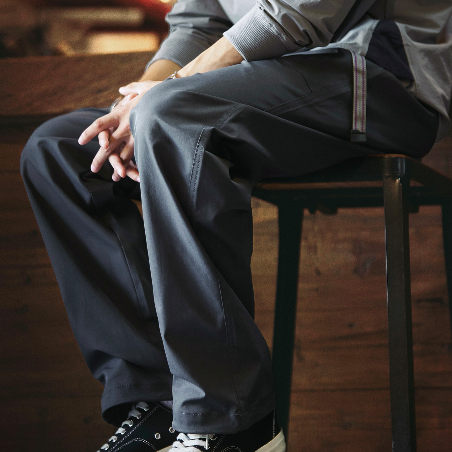 日系戶外防潑水抽繩束脚傘兵褲男2025秋季新款直筒工裝休閒長褲