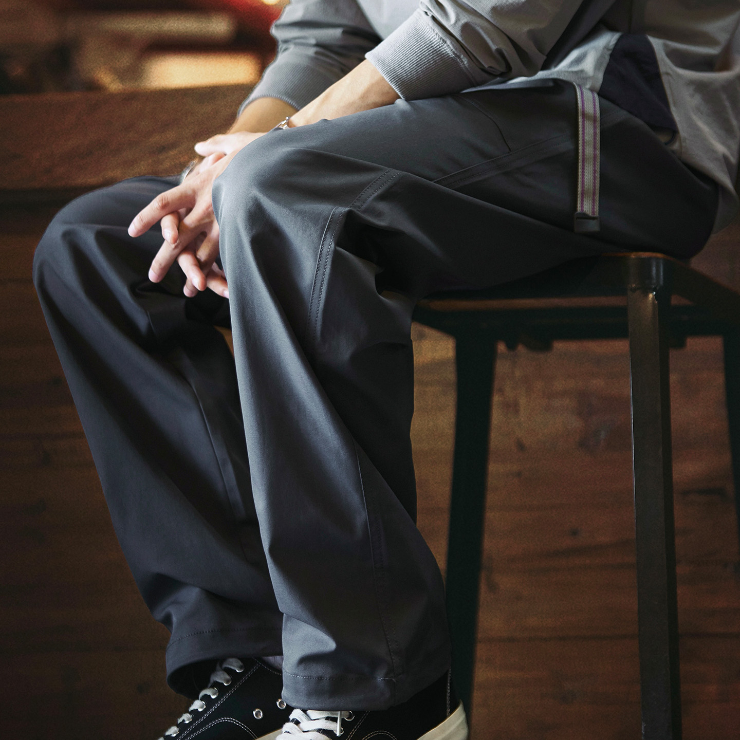 日系戶外防潑水抽繩束脚傘兵褲男2025秋季新款直筒工裝休閒長褲