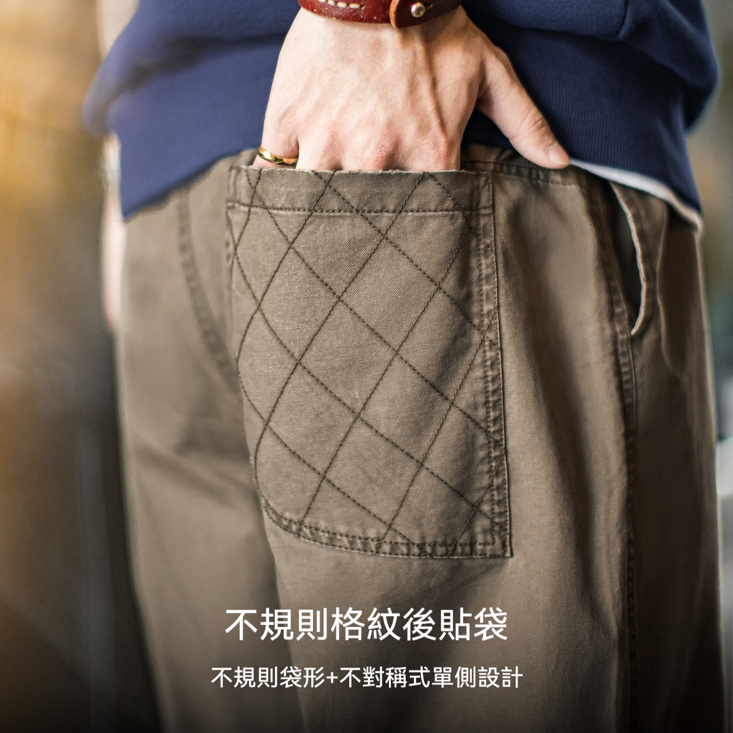 美式復古四面彈休閒褲卡其色通勤抗皺錐型薄款長褲子男秋