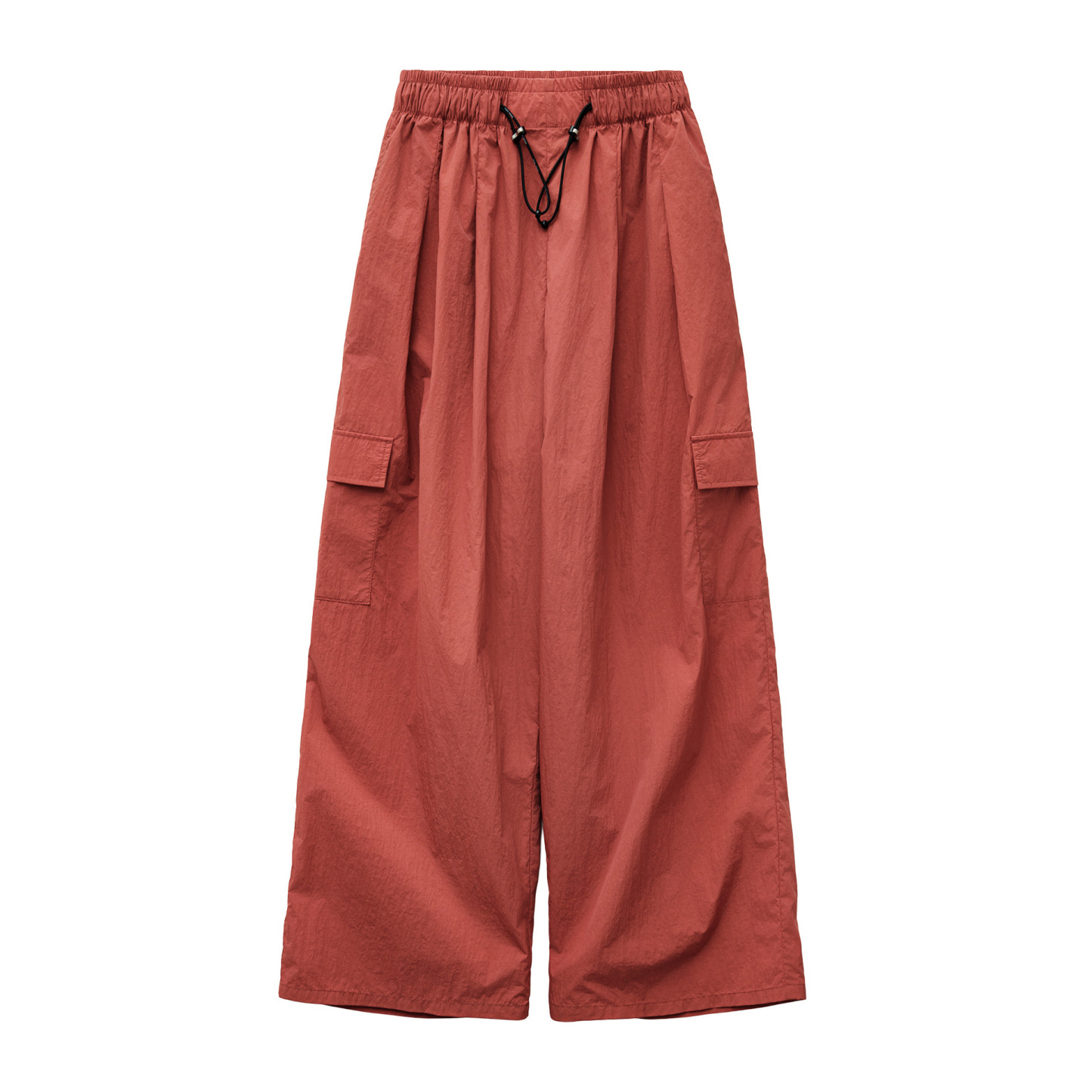 夏日爵士舞工裝降落傘褲美式高街輕薄大口袋褶皺寬鬆闊腿褲女