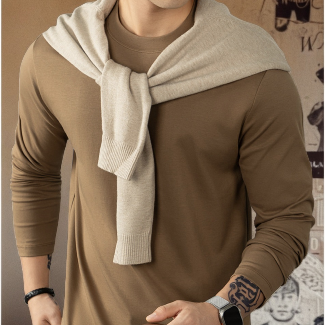 Cloudweave雲感液氨絲光棉長袖T恤男打底衫