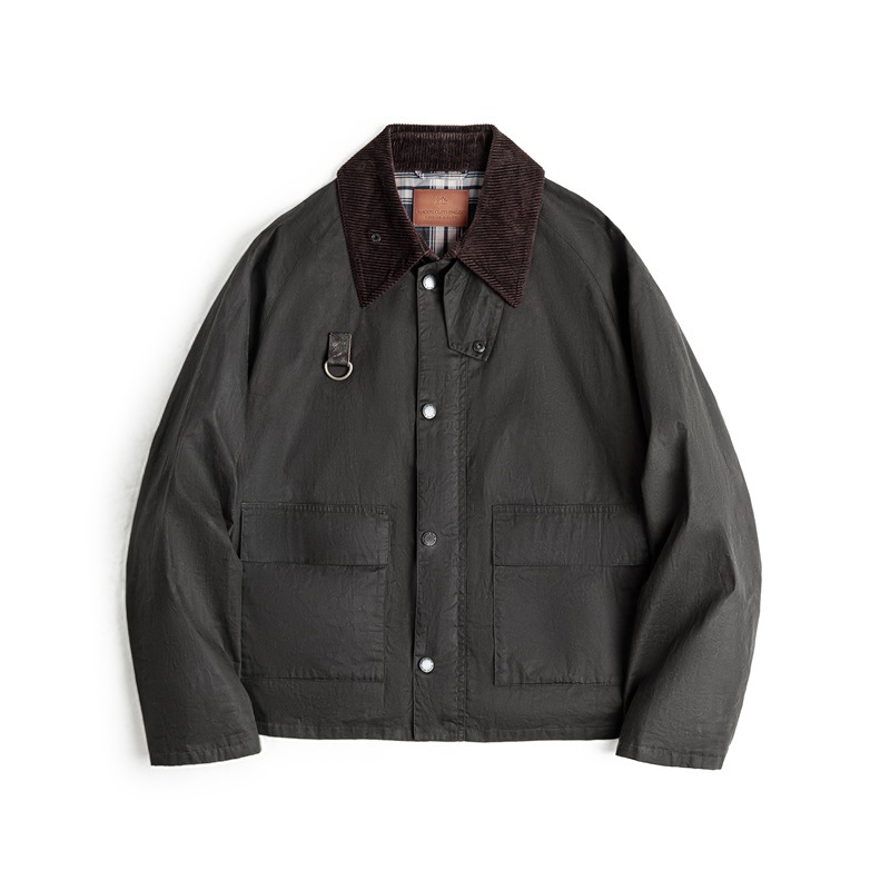 美式復古Spey油蠟釣魚夾克vintage做舊戶外翻領外套男秋-Retro's Wear