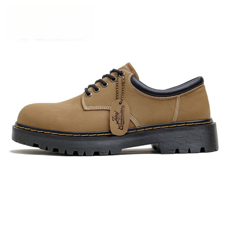 新款德比鞋夏季男士休閒軟底皮鞋厚底增高大頭棕色復古工裝鞋