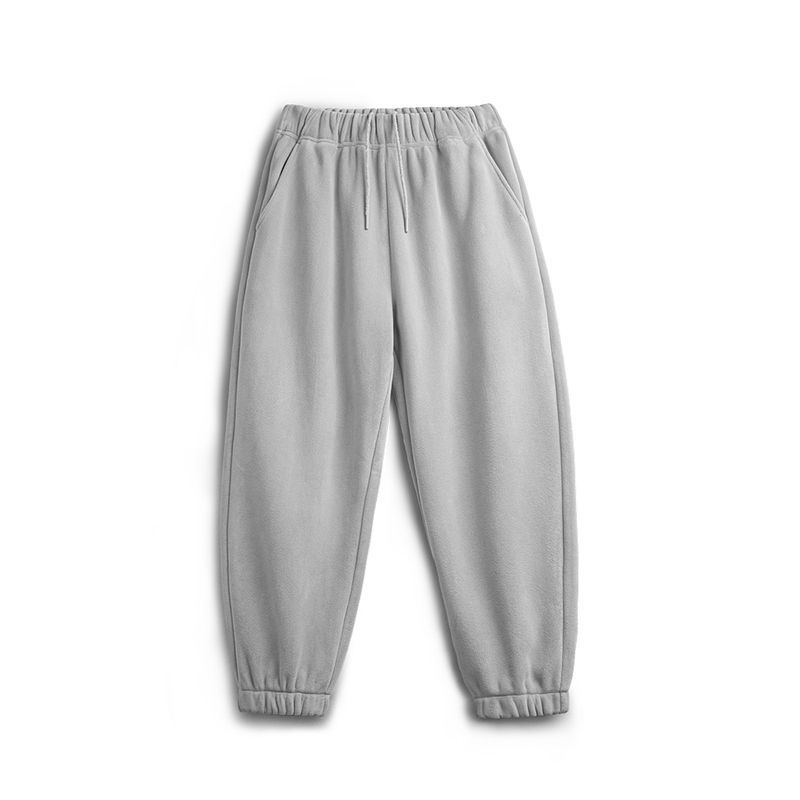 美式雙面搖粒絨束脚衛褲加絨保暖運動休閒直筒長褲男秋冬-Retro's Wear