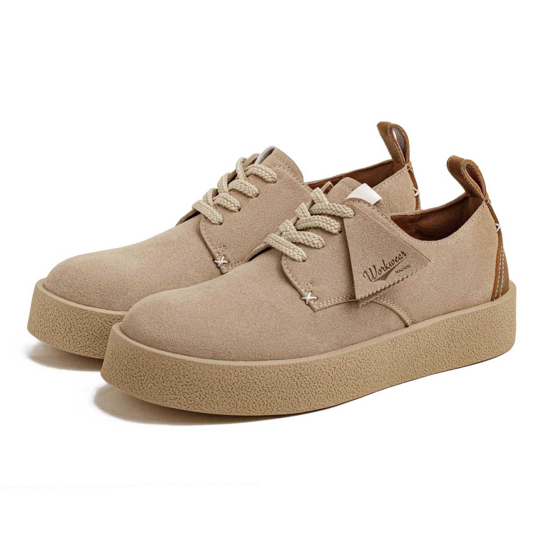 搖滾60復古板鞋男士2025冬季新款休閒低幫沙漠德比鞋厚底皮鞋