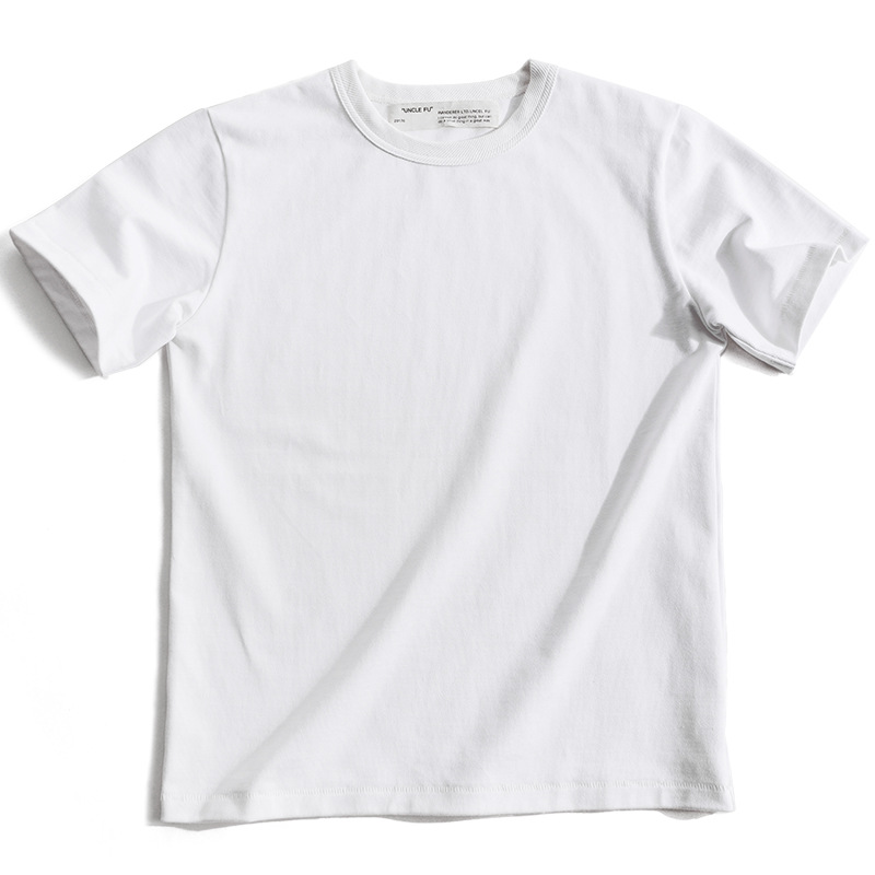 日系復古400G重磅T恤黑白色圓領純棉打底短袖基礎款男夏-Retro's Wear