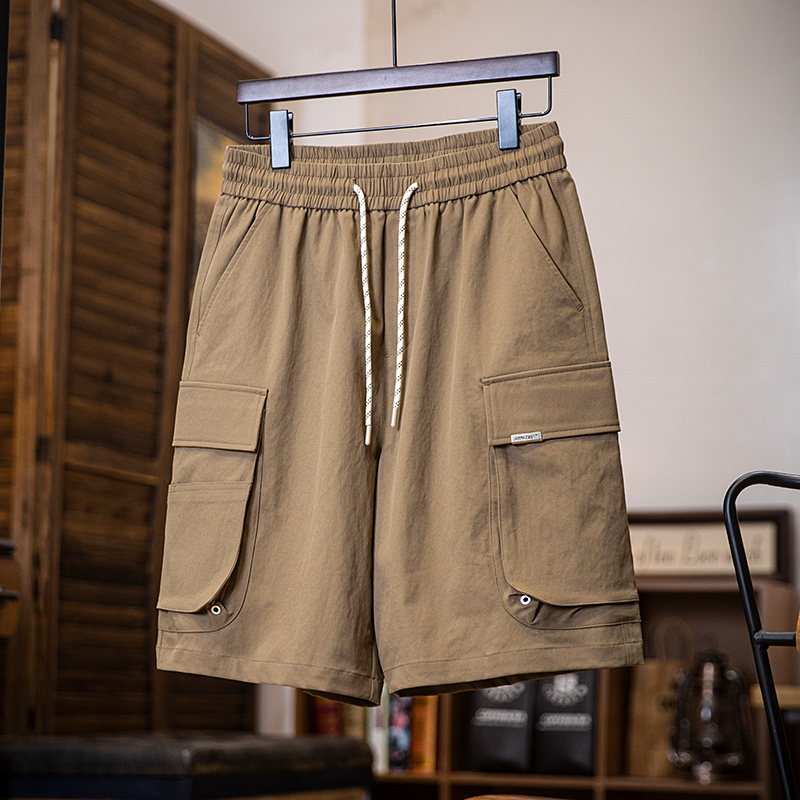 美式工裝短褲男夏季2025新款大口袋寬鬆五分褲直筒運動休閒男褲子