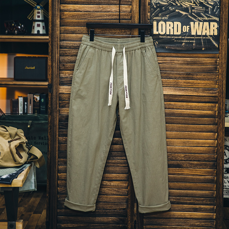 美式休閒褲男2025春季新款純棉復古直筒褲子男士寬鬆彈力百搭長褲