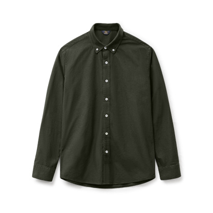 美式休閒純色牛津紡襯衫長袖外套純棉牛津布薄款襯衣男秋