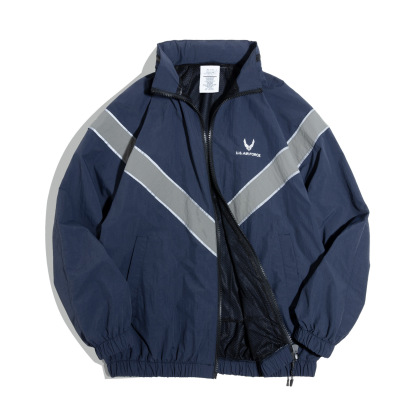 復古ARMY反光飛行員夾克速乾運動訓練服上衣外套女秋冬-Retro's Wear