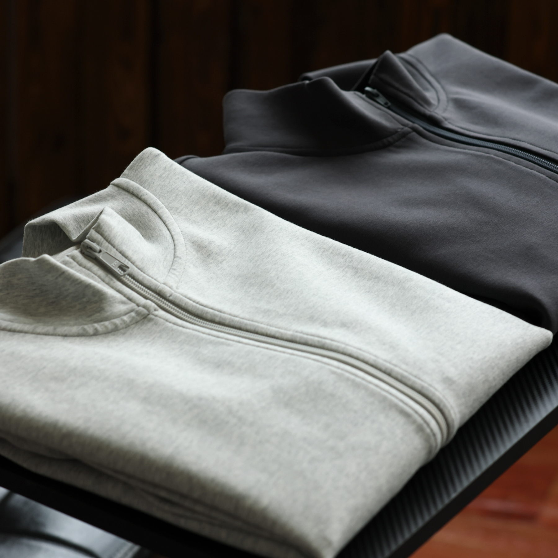 美式重磅立領開衫衛衣男cleanfit空氣感抗皺運動外套秋