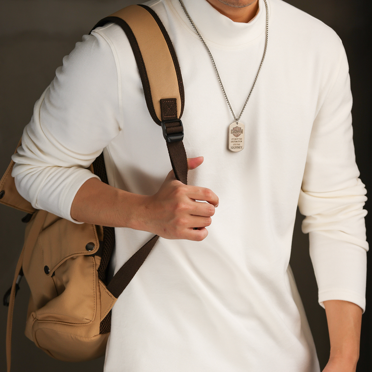 雙面一體絨半高領打底衫男300g重磅保暖抗靜電長袖T恤